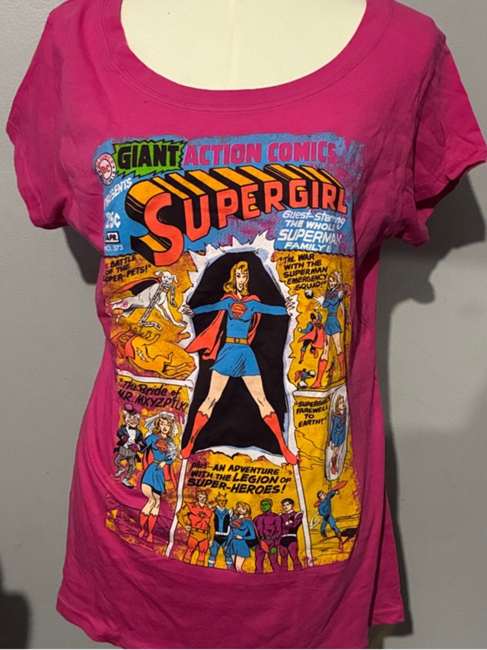 DC Comics Supergirl Comic Panel Tee - Hot Pink